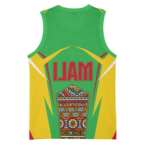 Mali Vulture Eagles Basketball Jersey African Pattern Flag Color - African Pride