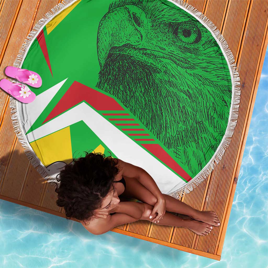 Mali Vulture Eagles Beach Blanket African Pattern Flag Color