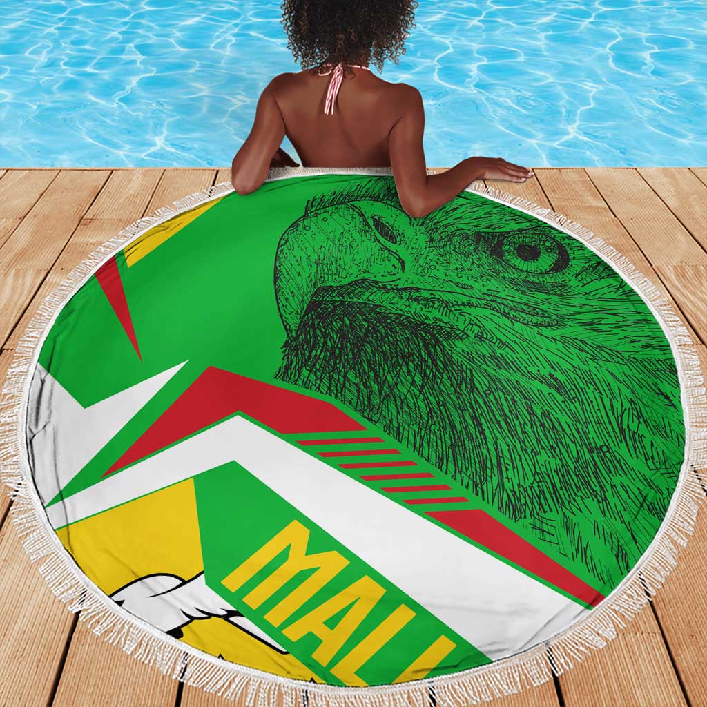 Mali Vulture Eagles Beach Blanket African Pattern Flag Color