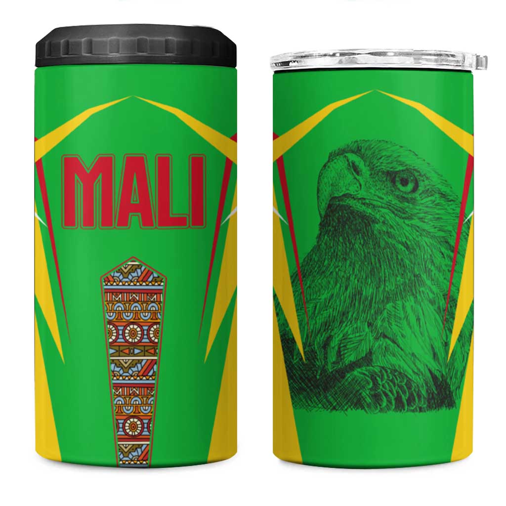 Mali Vulture Eagles 4 in 1 Can Cooler Tumbler African Pattern Flag Color