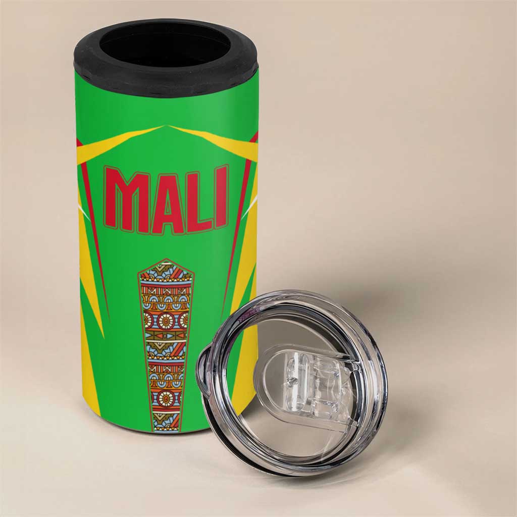 Mali Vulture Eagles 4 in 1 Can Cooler Tumbler African Pattern Flag Color