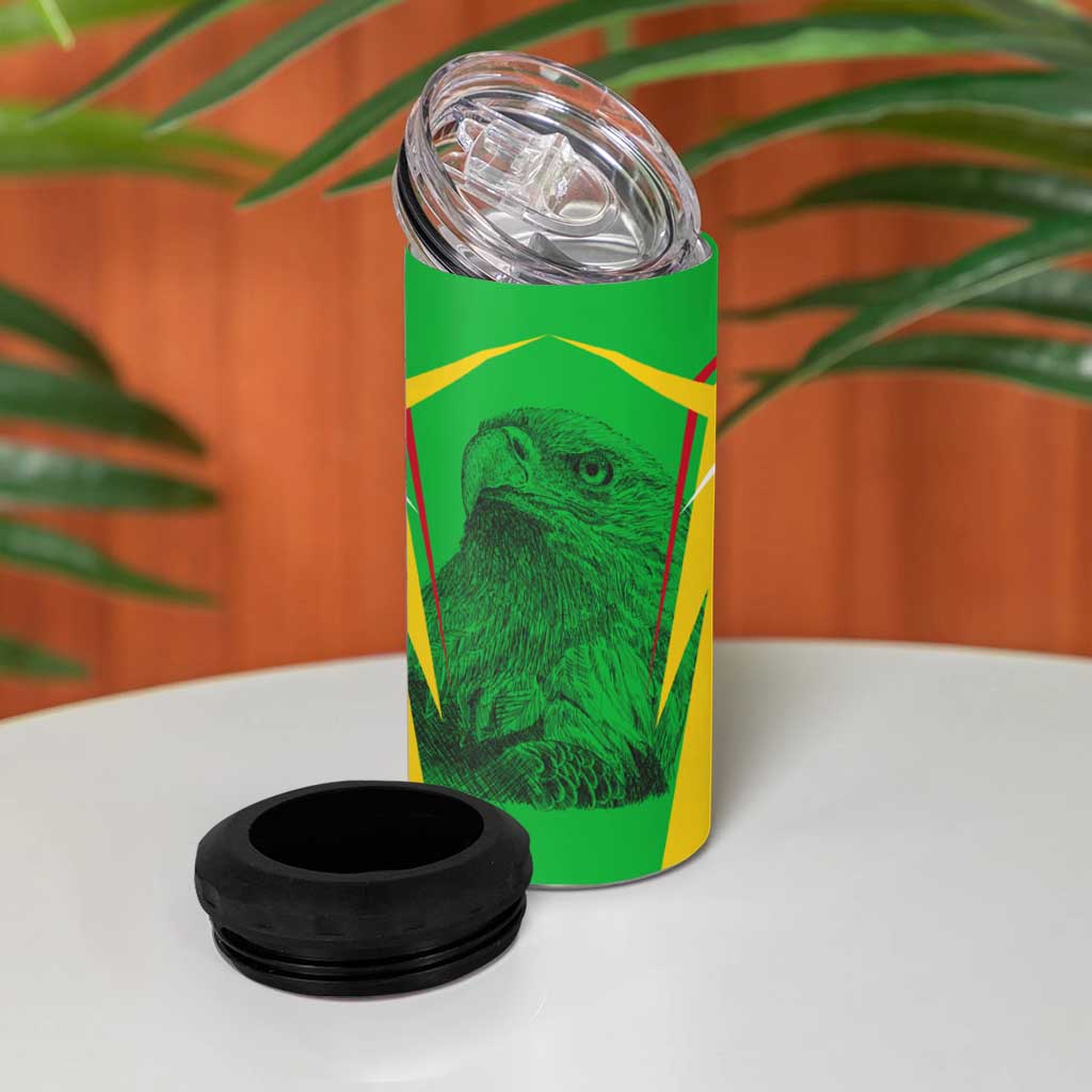 Mali Vulture Eagles 4 in 1 Can Cooler Tumbler African Pattern Flag Color