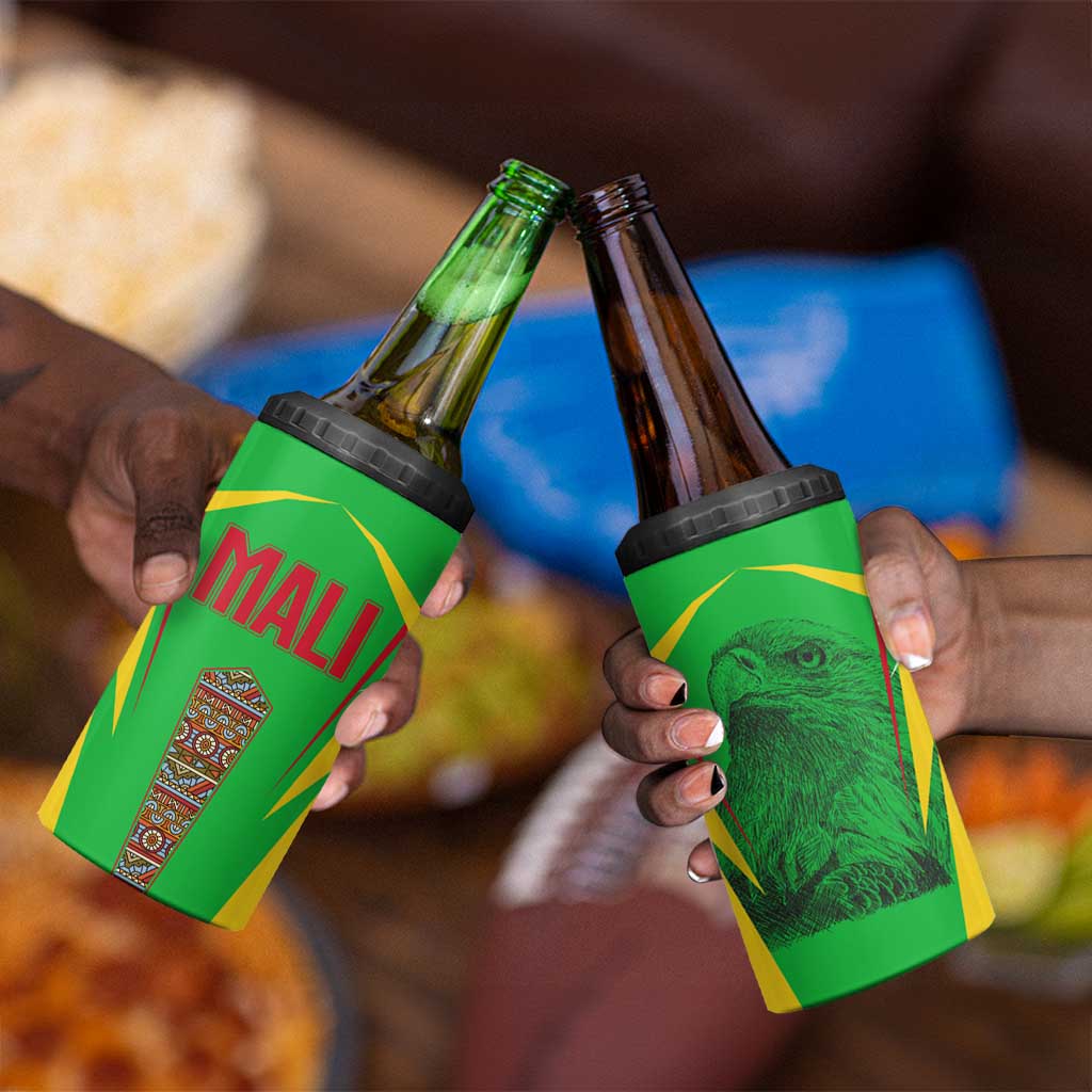 Mali Vulture Eagles 4 in 1 Can Cooler Tumbler African Pattern Flag Color