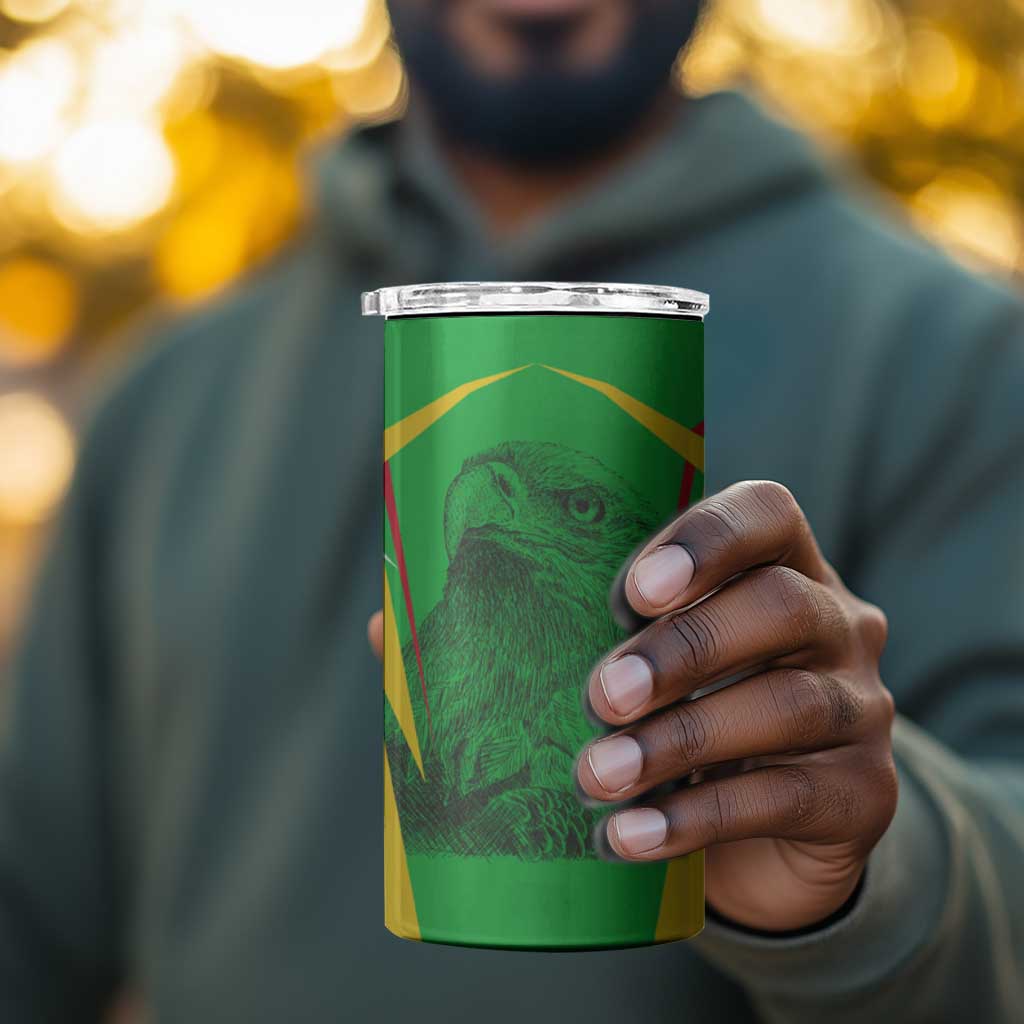 Mali Vulture Eagles 4 in 1 Can Cooler Tumbler African Pattern Flag Color