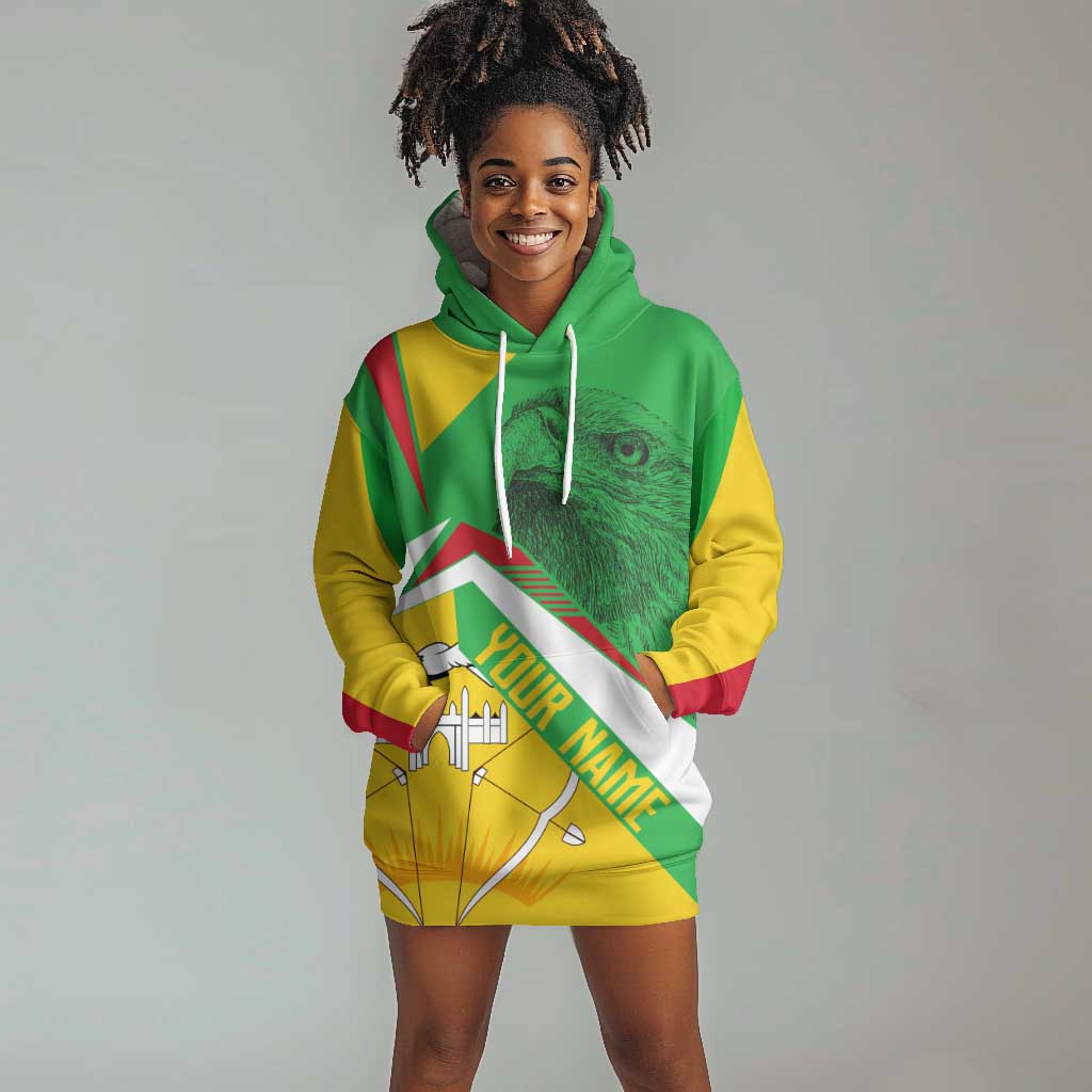 Mali Vulture Eagles Hoodie Dress African Pattern Flag Color