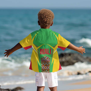 Mali Vulture Eagles Kid Hawaiian Shirt African Pattern Flag Color