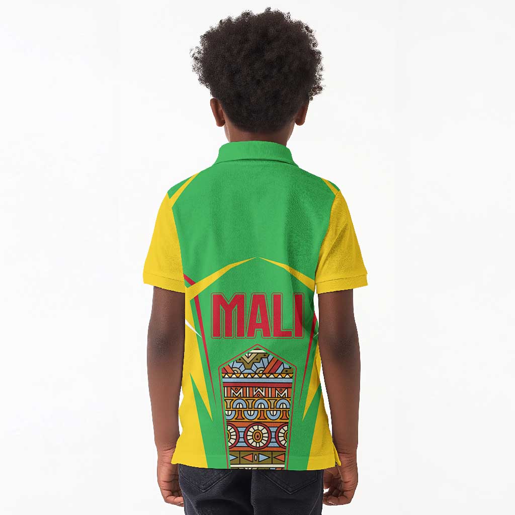 Mali Vulture Eagles Kid Polo Shirt African Pattern Flag Color