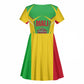 Mali Vulture Eagles Kid Short Sleeve Dress African Pattern Flag Color