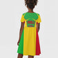 Mali Vulture Eagles Kid Short Sleeve Dress African Pattern Flag Color