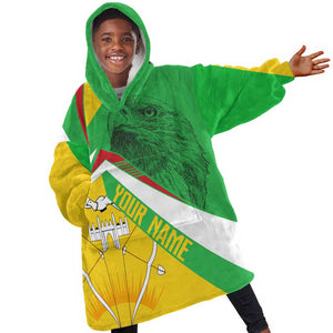 Mali Vulture Eagles Kid Wearable Blanket Hoodie African Pattern Flag Color