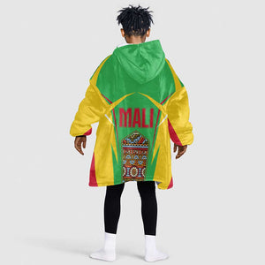 Mali Vulture Eagles Kid Wearable Blanket Hoodie African Pattern Flag Color