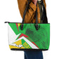 Mali Vulture Eagles Leather Tote Bag African Pattern Flag Color