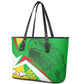 Mali Vulture Eagles Leather Tote Bag African Pattern Flag Color