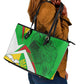 Mali Vulture Eagles Leather Tote Bag African Pattern Flag Color