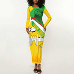 Mali Vulture Eagles Long Sleeve Bodycon Dress African Pattern Flag Color TS04