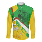 Mali Vulture Eagles Long Sleeve Button Shirt African Pattern Flag Color