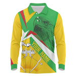 Mali Vulture Eagles Long Sleeve Polo Shirt African Pattern Flag Color