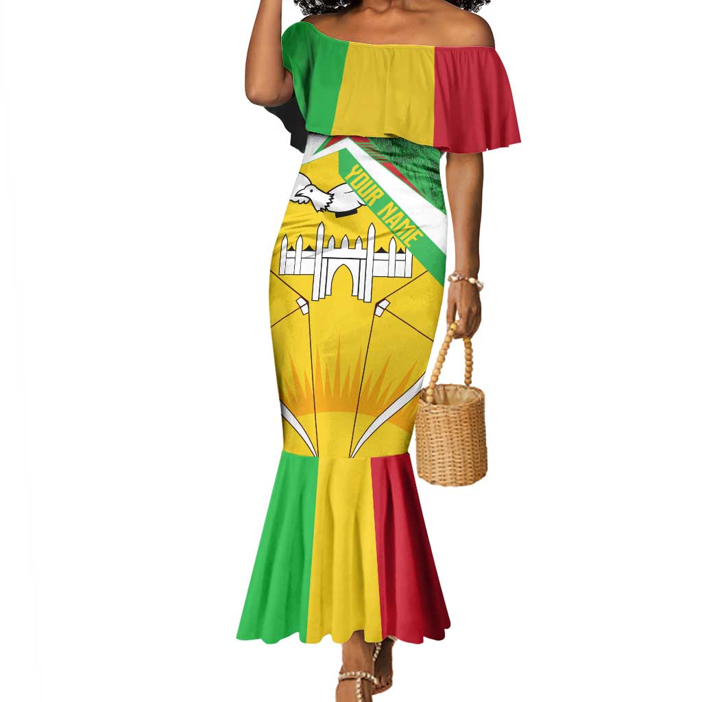 Mali Vulture Eagles Mermaid Dress African Pattern Flag Color