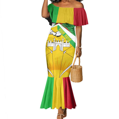 Mali Vulture Eagles Mermaid Dress African Pattern Flag Color