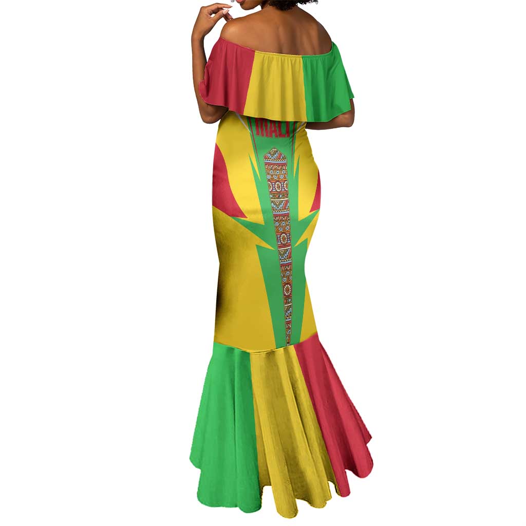 Mali Vulture Eagles Mermaid Dress African Pattern Flag Color