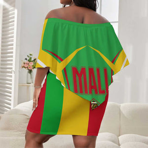 Mali Vulture Eagles Off Shoulder Short Dress African Pattern Flag Color