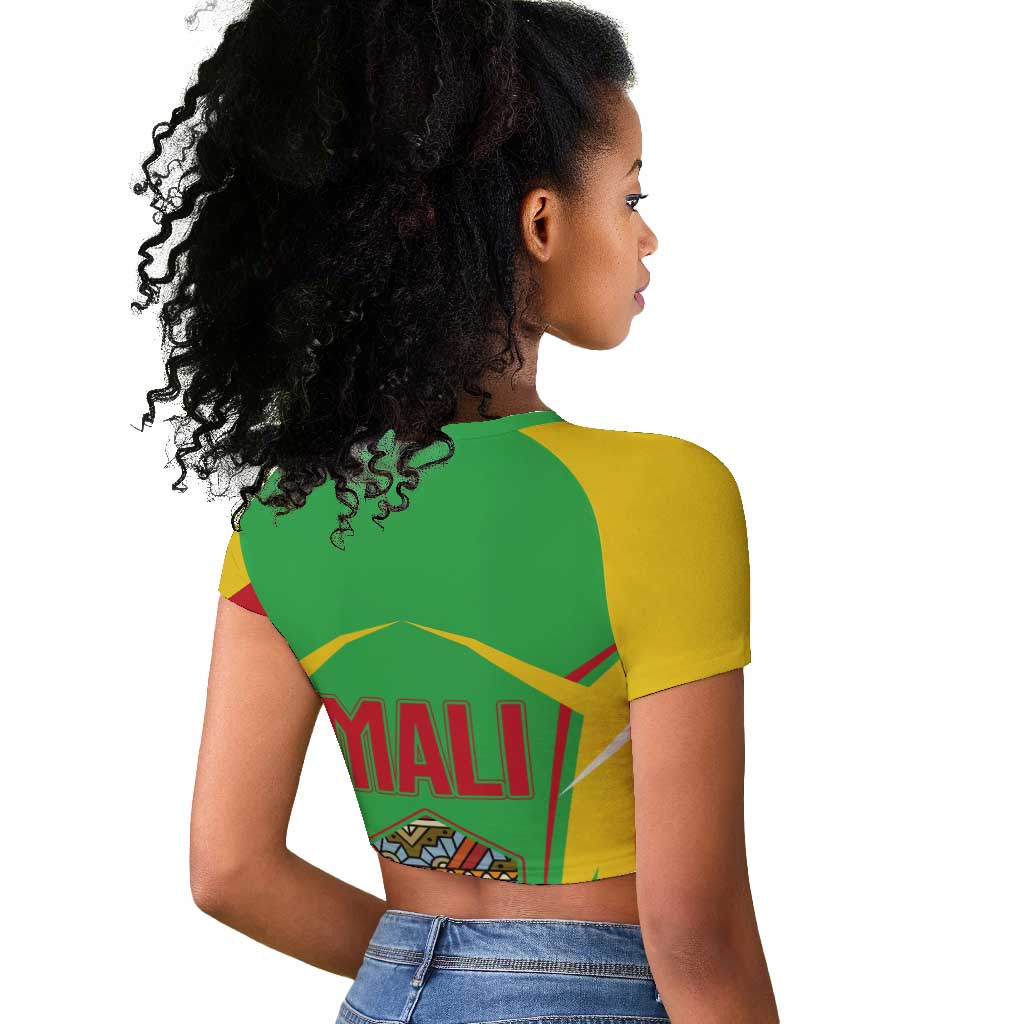 Mali Vulture Eagles Raglan Cropped T shirt African Pattern Flag Color