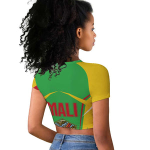 Mali Vulture Eagles Raglan Cropped T shirt African Pattern Flag Color