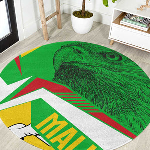 Mali Vulture Eagles Round Carpet African Pattern Flag Color