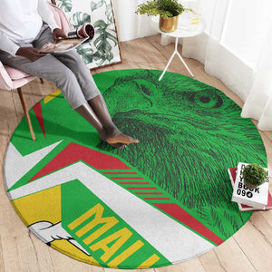 Mali Vulture Eagles Round Carpet African Pattern Flag Color