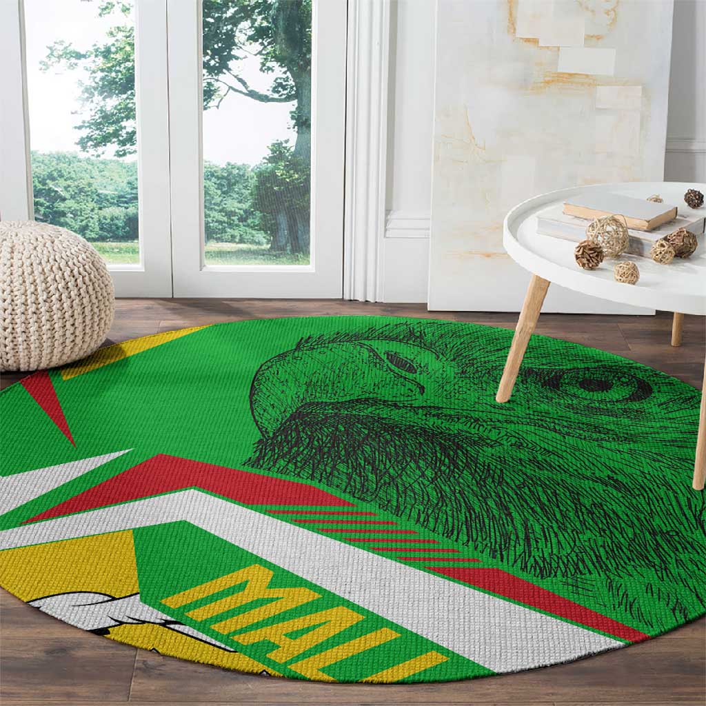 Mali Vulture Eagles Round Carpet African Pattern Flag Color
