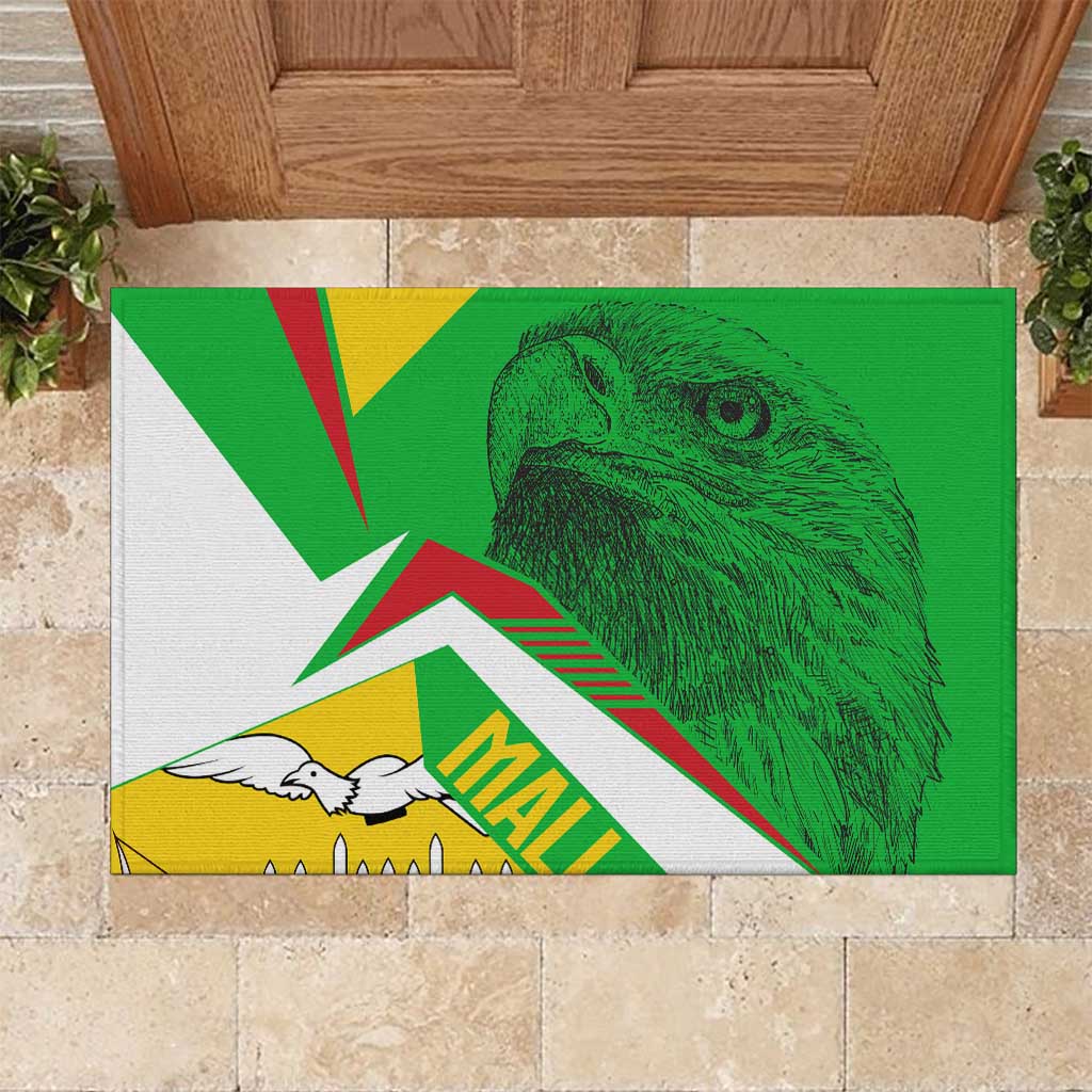 Mali Vulture Eagles Rubber Doormat African Pattern Flag Color