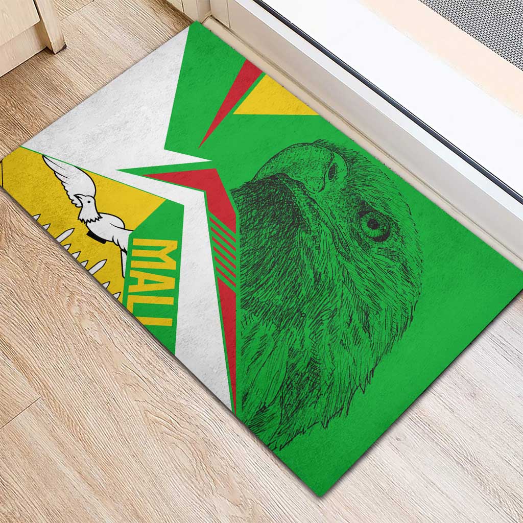 Mali Vulture Eagles Rubber Doormat African Pattern Flag Color