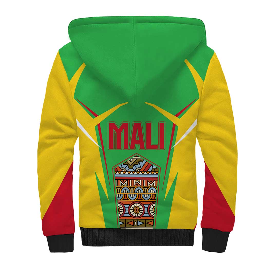 Mali Vulture Eagles Sherpa Hoodie African Pattern Flag Color