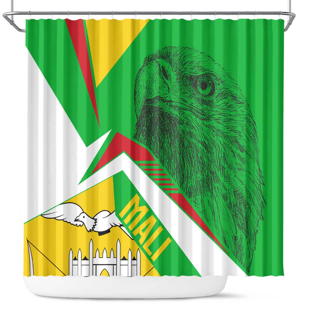 Mali Vulture Eagles Shower Curtain African Pattern Flag Color