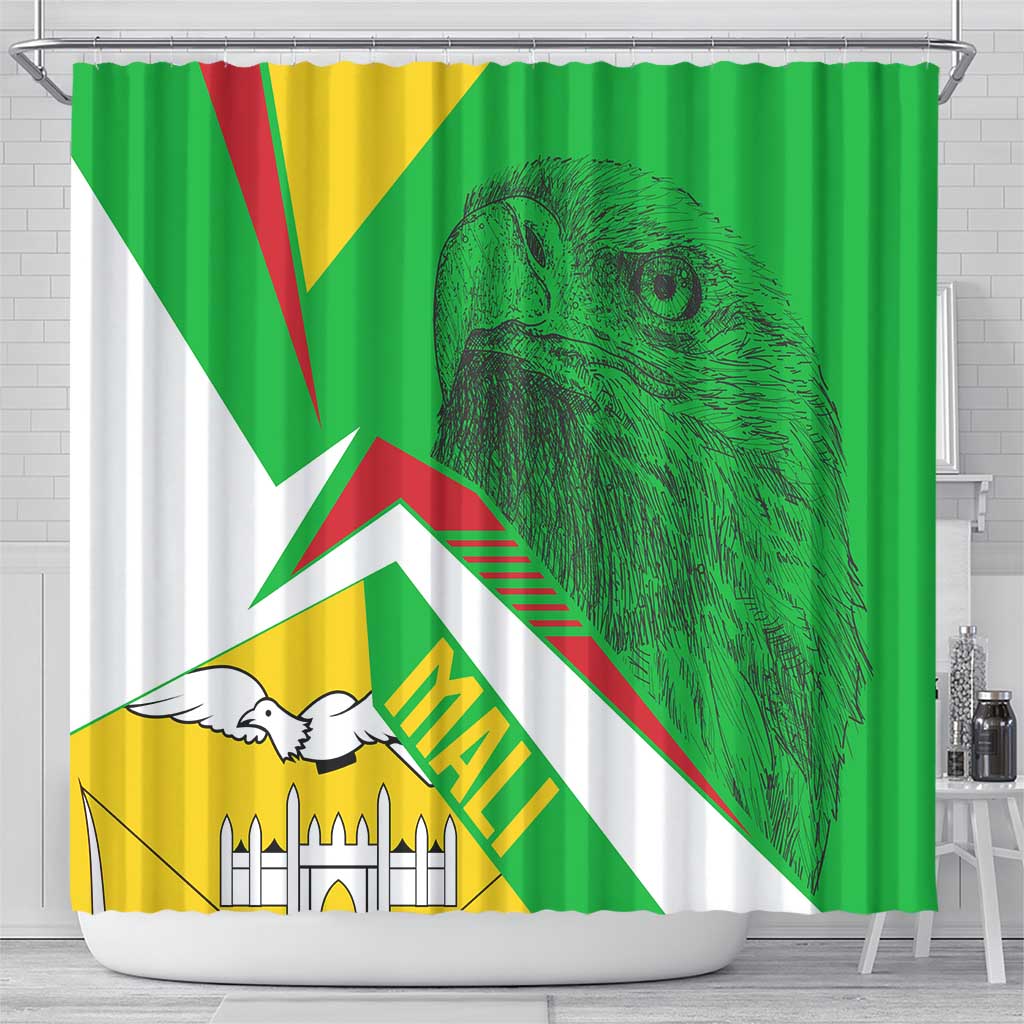 Mali Vulture Eagles Shower Curtain African Pattern Flag Color