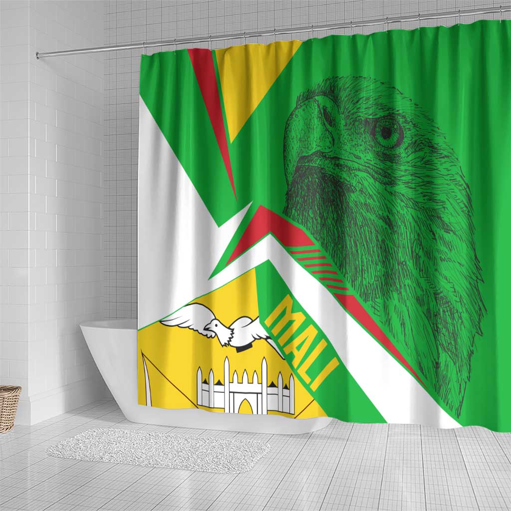 Mali Vulture Eagles Shower Curtain African Pattern Flag Color
