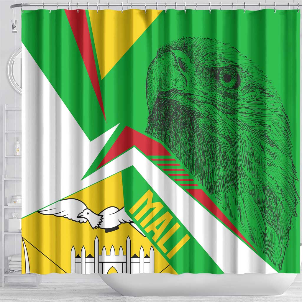 Mali Vulture Eagles Shower Curtain African Pattern Flag Color