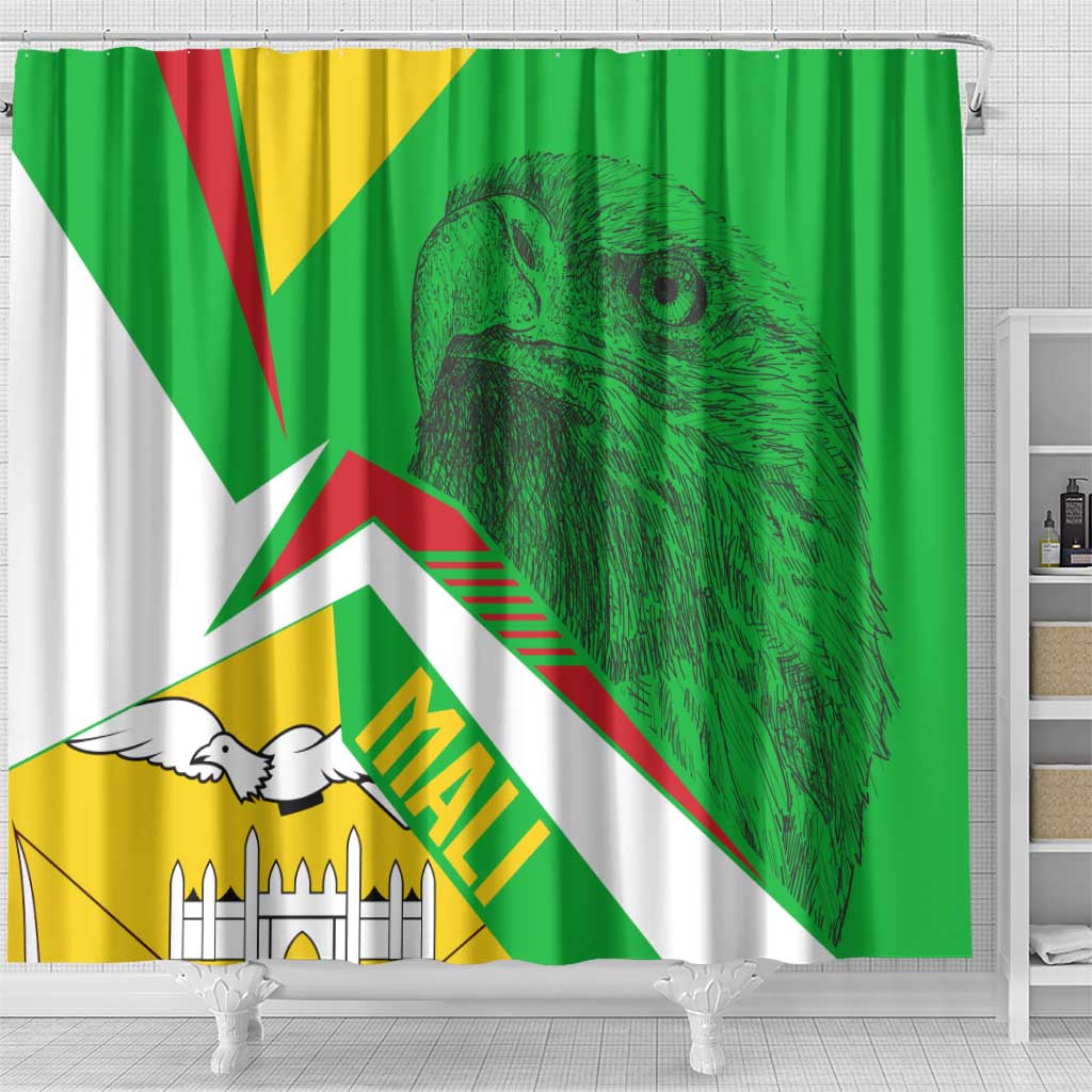 Mali Vulture Eagles Shower Curtain African Pattern Flag Color