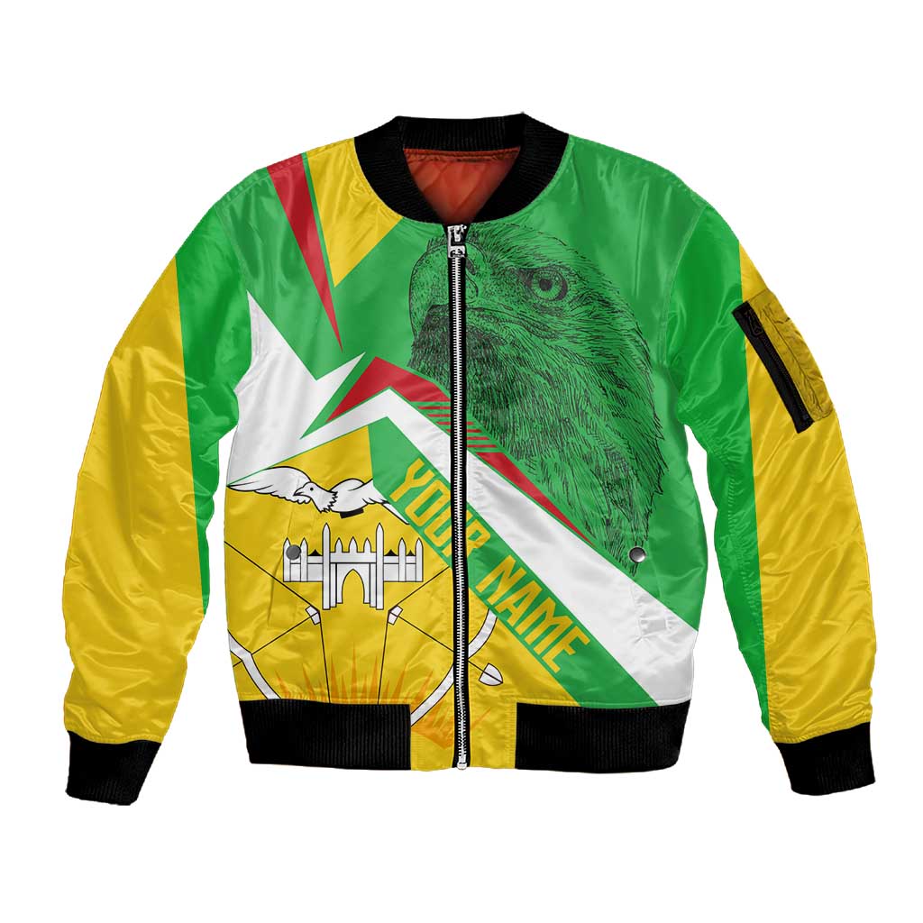 Mali Vulture Eagles Sleeve Zip Bomber Jacket African Pattern Flag Color