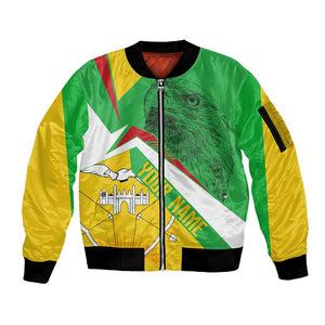 Mali Vulture Eagles Sleeve Zip Bomber Jacket African Pattern Flag Color