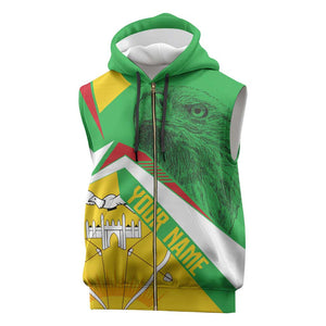 Mali Vulture Eagles Sleeveless Zip Hoodie African Pattern Flag Color - African Pride