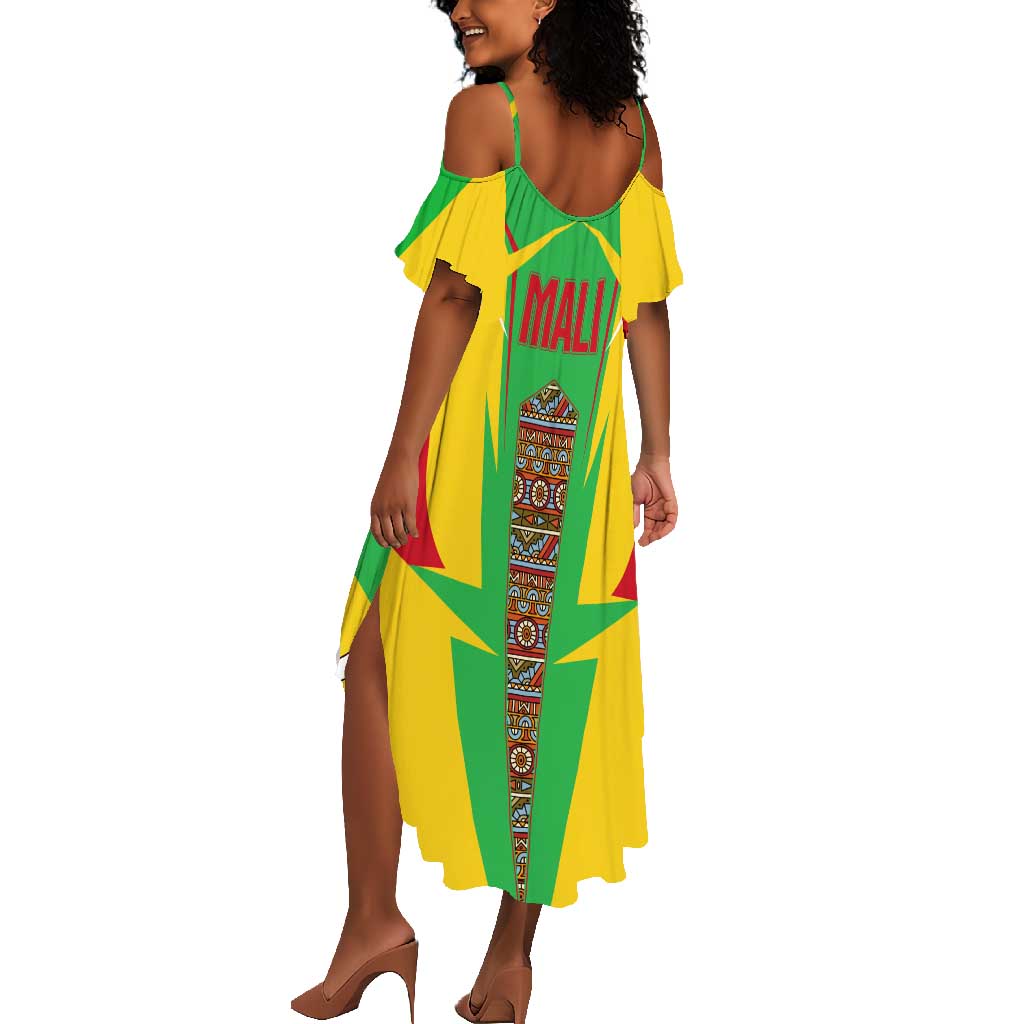Mali Vulture Eagles Summer Maxi Dress African Pattern Flag Color