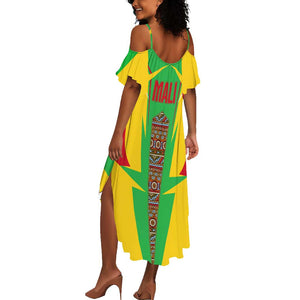 Mali Vulture Eagles Summer Maxi Dress African Pattern Flag Color