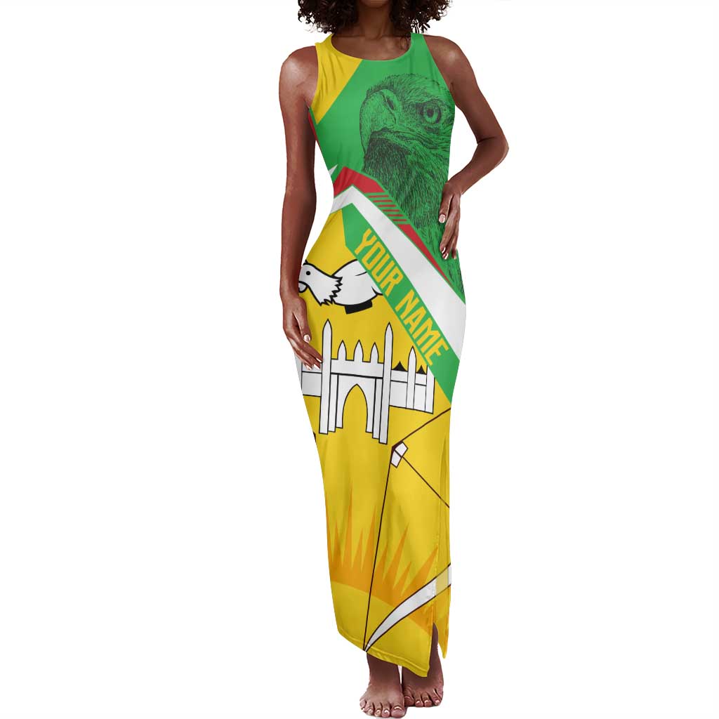 Mali Vulture Eagles Tank Maxi Dress African Pattern Flag Color