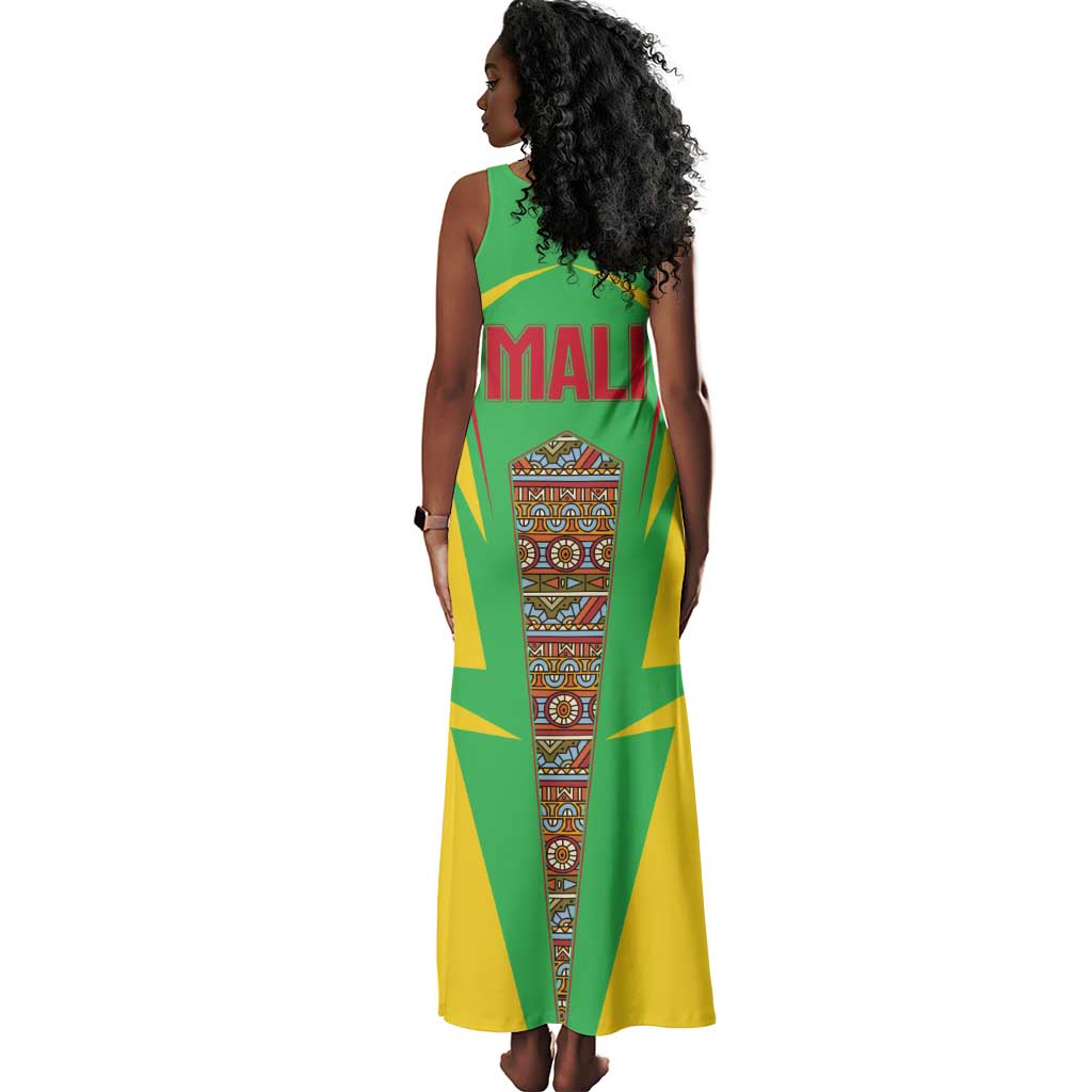 Mali Vulture Eagles Tank Maxi Dress African Pattern Flag Color