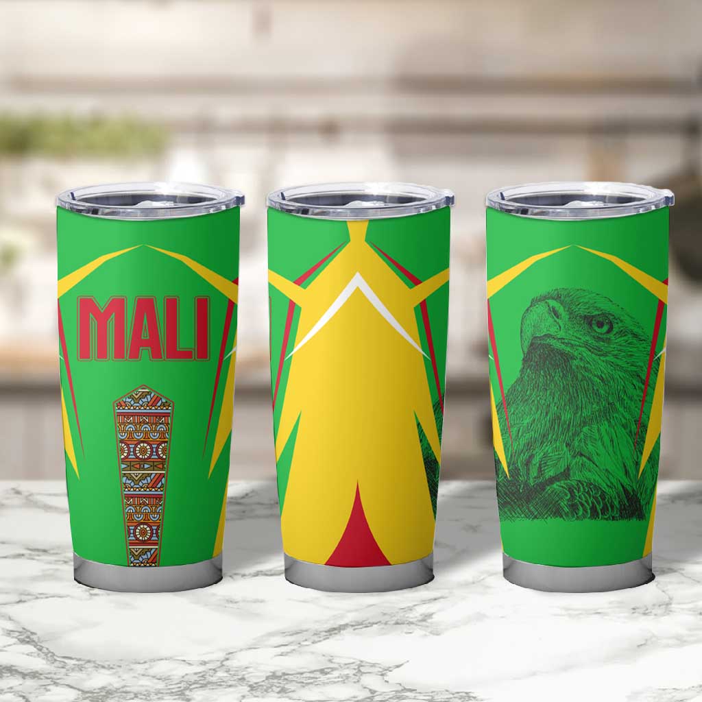 Mali Vulture Eagles Tumbler Cup African Pattern Flag Color