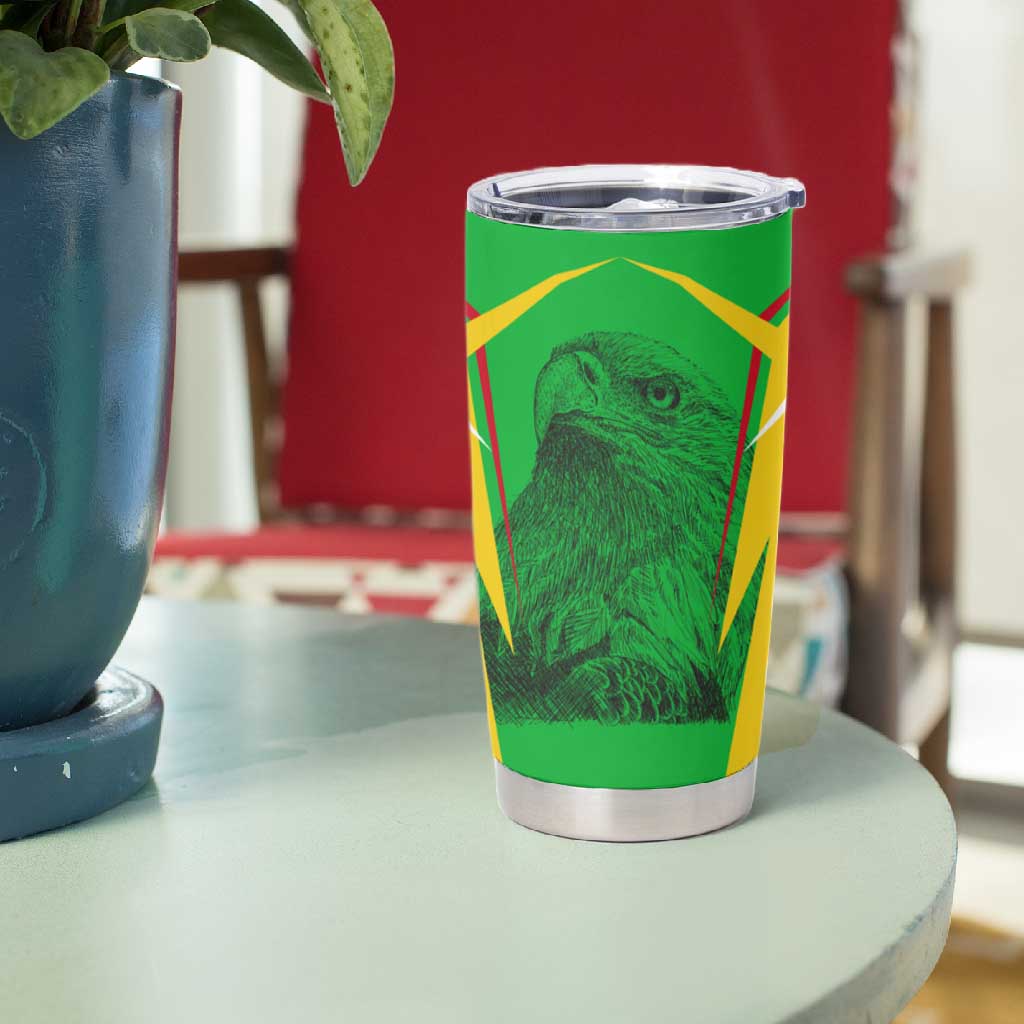 Mali Vulture Eagles Tumbler Cup African Pattern Flag Color