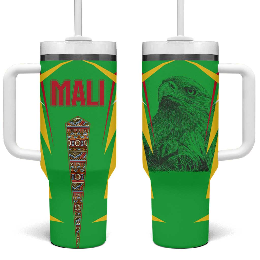 Mali Vulture Eagles Tumbler With Handle African Pattern Flag Color