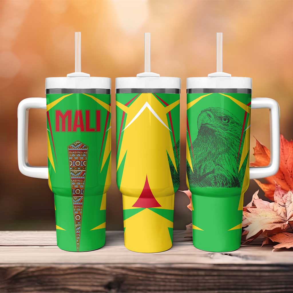 Mali Vulture Eagles Tumbler With Handle African Pattern Flag Color