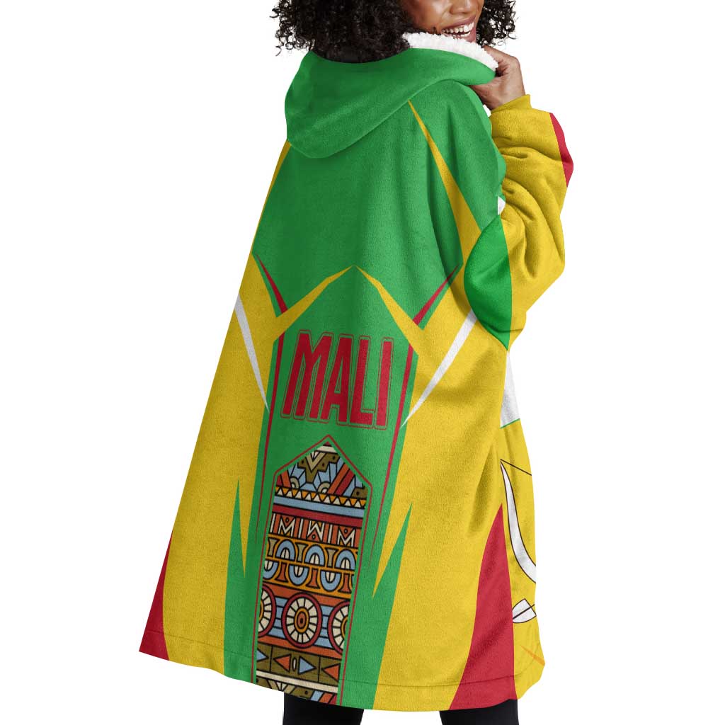Mali Vulture Eagles Wearable Blanket Hoodie African Pattern Flag Color